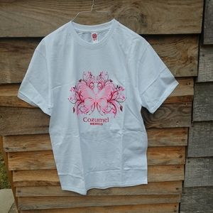 New MEXICO Cozumel - Super Soft T-shirt Butterfly Souvenir Top Med NWOT